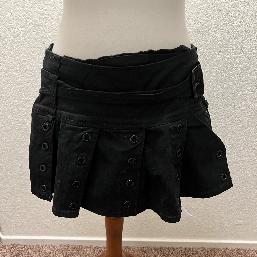 Tripp NYC Black Mini Skirt with Eyelet Details